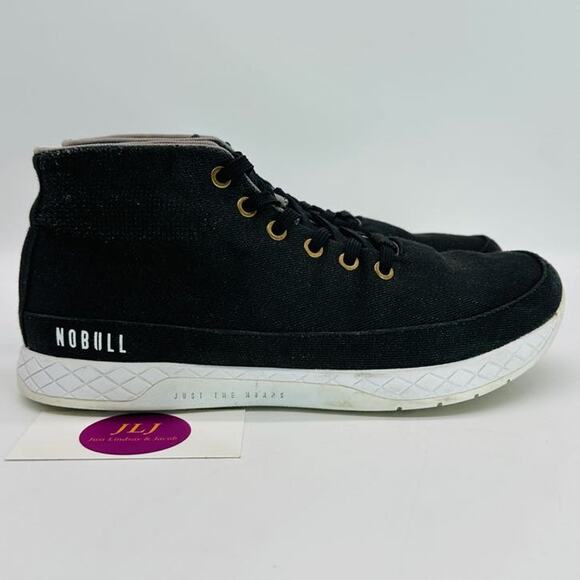 NOBULL Shoes - NOBULL Women's Canvas Mid-Top Black Denim Athletic Trainers Size 8.5/ 7 Men's
